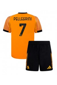 AS Roma Lorenzo Pellegrini #7 Babytruitje Uit tenue Kind 2025-26 Korte Mouw (+ Korte broeken)